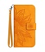 SoFetch Geel Zonnebloem Bookcase Hoesje met Polsbandje voor de iPhone 14 Plus
