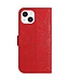 SoFetch Rood Zonnebloem Bookcase Hoesje met Polsbandje voor de iPhone 14 Plus