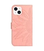 SoFetch Lichtroze Zonnebloem Bookcase Hoesje met Polsbandje voor de iPhone 14 Plus