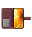 SoFetch Bordeaux Rood Zonnebloem Bookcase Hoesje met Polsbandje voor de iPhone 14 Plus
