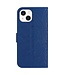 SoFetch Saffierblauw Zonnebloem Bookcase Hoesje met Polsbandje voor de iPhone 14 Plus