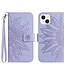 SoFetch Lichtpaars Zonnebloem Bookcase Hoesje met Polsbandje voor de iPhone 14 Plus