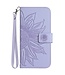 SoFetch Lichtpaars Zonnebloem Bookcase Hoesje met Polsbandje voor de iPhone 14 Plus