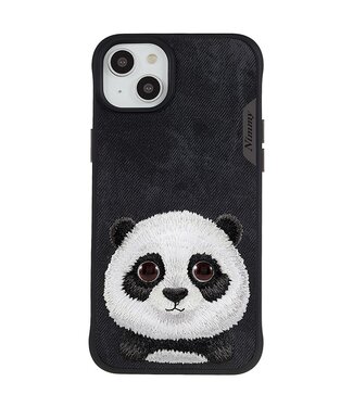 Nimmy Borduurwerk Panda Hybride Hoesje iPhone 14 Plus