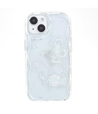 SoFetch Transparant Vlinder TPU Hoesje iPhone 14 Plus