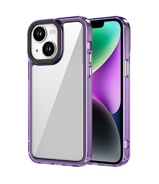SoFetch Transparant Paars Elegant Hybride Hoesje iPhone 14 Plus