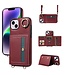 SoFetch Bordeaux Rood Pasjeshouder Hybride Hoesje met Koord voor de iPhone 14 Plus