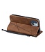 SoFetch Bruin Lijnen Bookcase Hoesje voor de iPhone 14 Plus