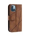 SoFetch Bruin Lijnen Bookcase Hoesje voor de iPhone 14 Plus