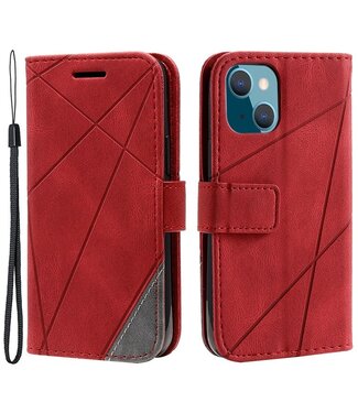SoFetch Rood Lijnen Bookcase Hoesje iPhone 14 Plus