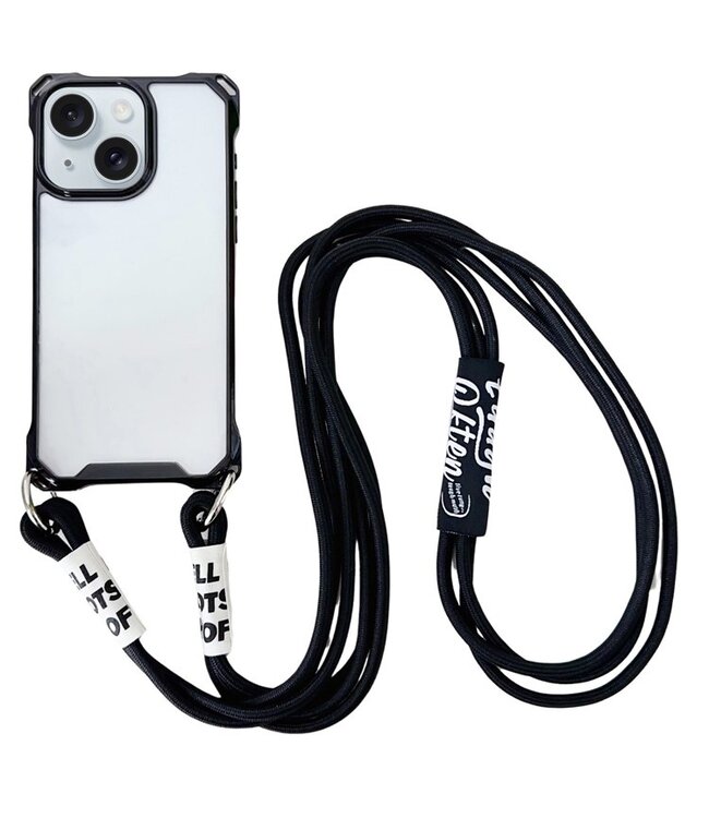 SoFetch Zwart Modern Bumper Hoesje met Koord voor de iPhone 14 Plus