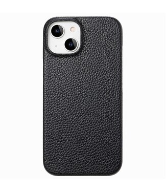 SoFetch Zwart Litchee Hybride Hoesje iPhone 14 Plus