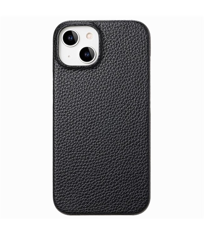SoFetch Zwart Litchee Hybride Hoesje voor de iPhone 14 Plus