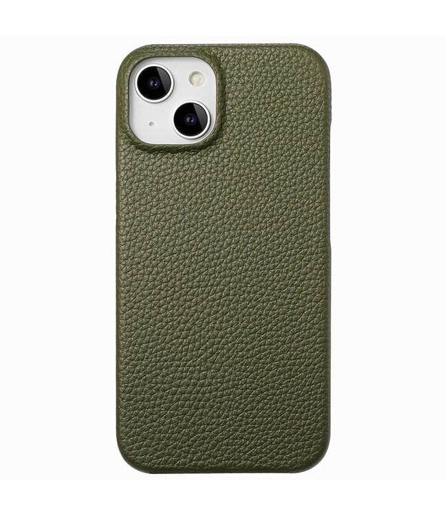 SoFetch Legergroen Litchee Hybride Hoesje voor de iPhone 14 Plus