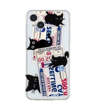 SoFetch Zwarte katten TPU Hoesje iPhone 14 Plus