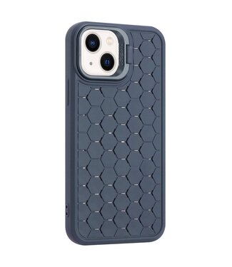 SoFetch Donkerblauw Honingraat TPU Hoesje iPhone 14 Plus