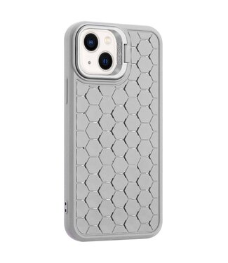 SoFetch Grijs Honingraat TPU Hoesje iPhone 14 Plus