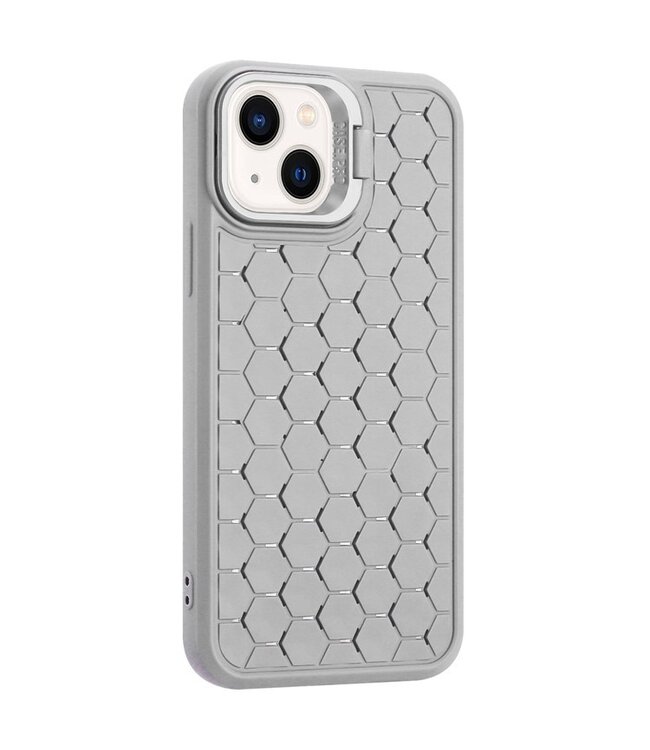 SoFetch Grijs Honingraat TPU Hoesje voor de iPhone 14 Plus