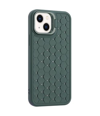 SoFetch Legergroen Honingraat TPU Hoesje iPhone 14 Plus