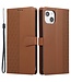 SoFetch Bruin Ruiten Bookcase Hoesje met Polsbandje voor de iPhone 14 Plus
