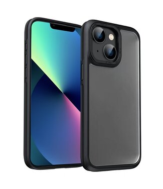 SoFetch Zwart Lensbescherming Mat Hybride Hoesje iPhone 14 Plus