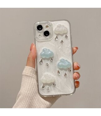SoFetch Transparant Wolken Bergkristal Hybride Hoesje iPhone 14 Plus