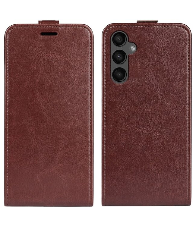 SoFetch Bruin Glad Flipcase Hoesje voor de Samsung Galaxy A15 5G