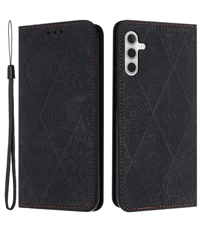 SoFetch Zwart Mandala Bookcase Hoesje voor de Samsung Galaxy A15 5G