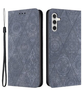 SoFetch Grijs Mandala Bookcase Hoesje Samsung Galaxy A15 5G