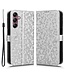 SoFetch Zilver Stippen Bookcase Hoesje voor de Samsung Galaxy A15 5G