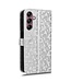SoFetch Zilver Stippen Bookcase Hoesje voor de Samsung Galaxy A15 5G