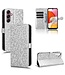 SoFetch Zilver Stippen Bookcase Hoesje voor de Samsung Galaxy A15 5G