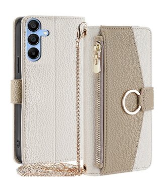 SoFetch Wit Stijlvol Wallet Hoesje Samsung Galaxy A15 5G