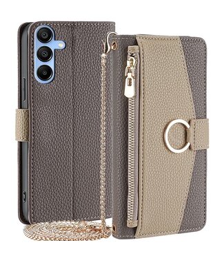 SoFetch Grijs Stijlvol Wallet Hoesje Samsung Galaxy A15 5G