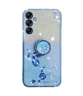 Kadem Blauw Ring Houder Bergkristal TPU Hoesje Samsung Galaxy A15 5G