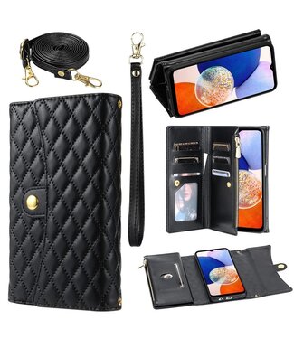 SoFetch Zwart Ruiten Wallet Hoesje Samsung Galaxy A15 5G