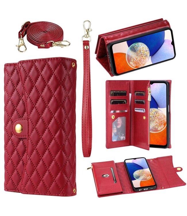 SoFetch Rood Ruiten Wallet Hoesje voor de Samsung Galaxy A15 5G