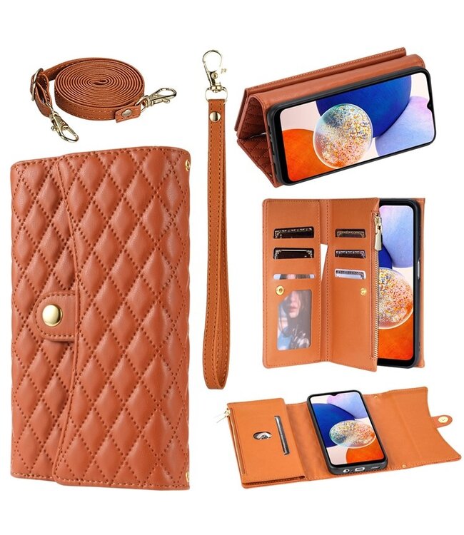 SoFetch Bruin Ruiten Wallet Hoesje voor de Samsung Galaxy A15 5G