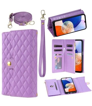 SoFetch Paars Ruiten Wallet Hoesje Samsung Galaxy A15 5G