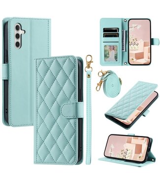 SoFetch Mint Groen Ruiten Bookcase Hoesje Samsung Galaxy A15 5G