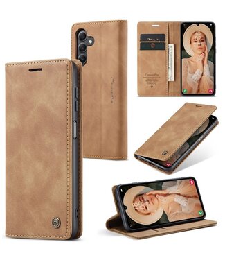 SoFetch Bruin Zakelijk Bookcase Hoesje Samsung Galaxy A15 5G