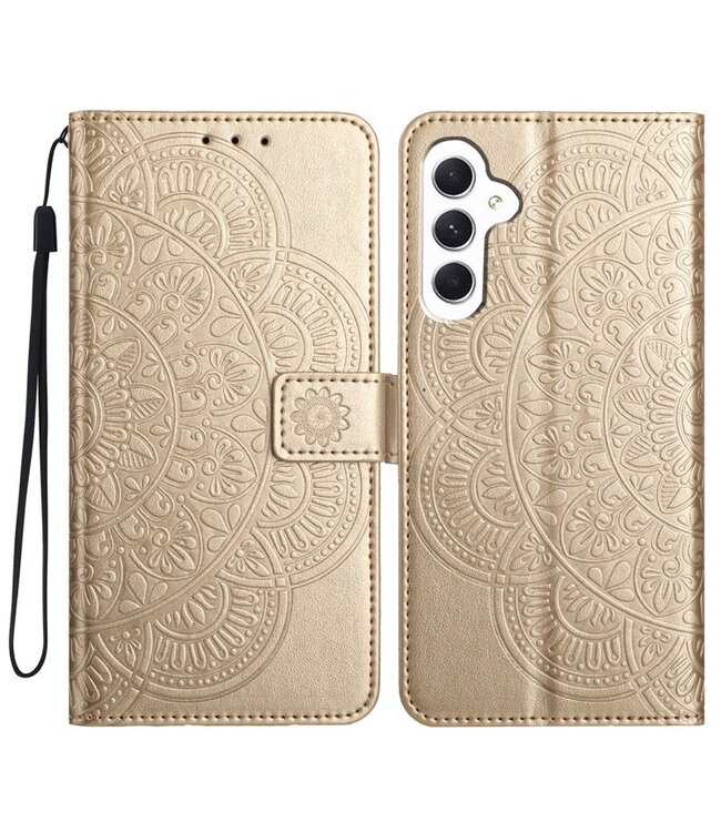 SoFetch Goud Mandala Bookcase Hoesje voor de Samsung Galaxy A15 5G