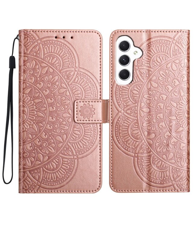 SoFetch Rozegoud Mandala Bookcase Hoesje voor de Samsung Galaxy A15 5G