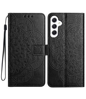 SoFetch Zwart Mandala Bookcase Hoesje Samsung Galaxy A15 5G