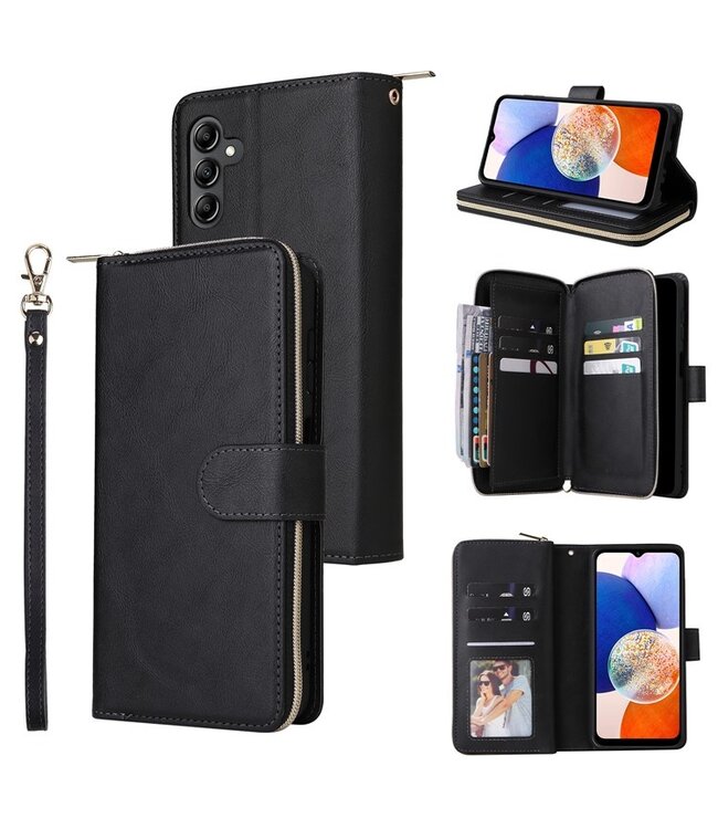 SoFetch Zwart Stijlvol Wallet Hoesje voor de Samsung Galaxy A15 5G