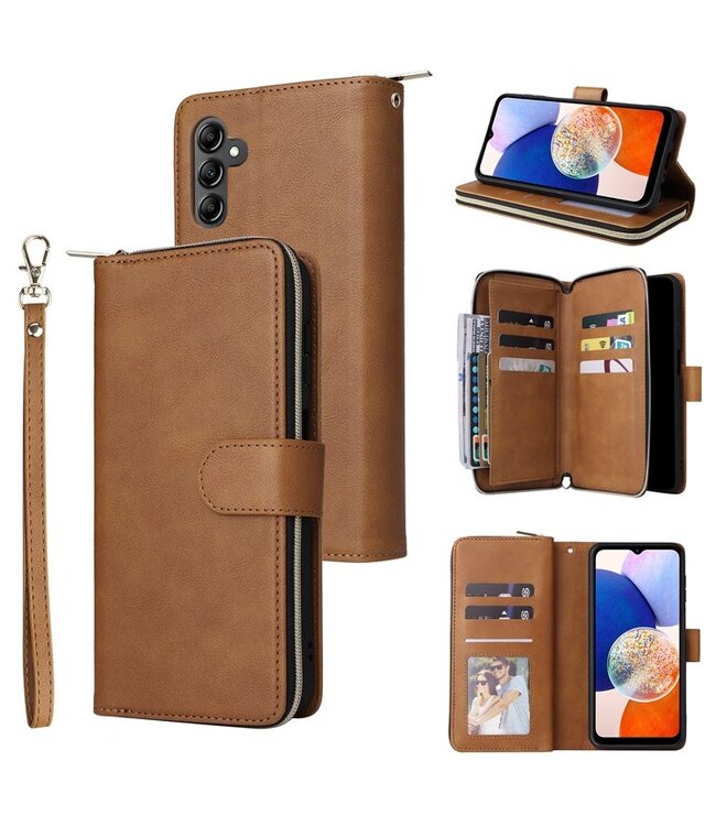 SoFetch Bruin Stijlvol Wallet Hoesje voor de Samsung Galaxy A15 5G