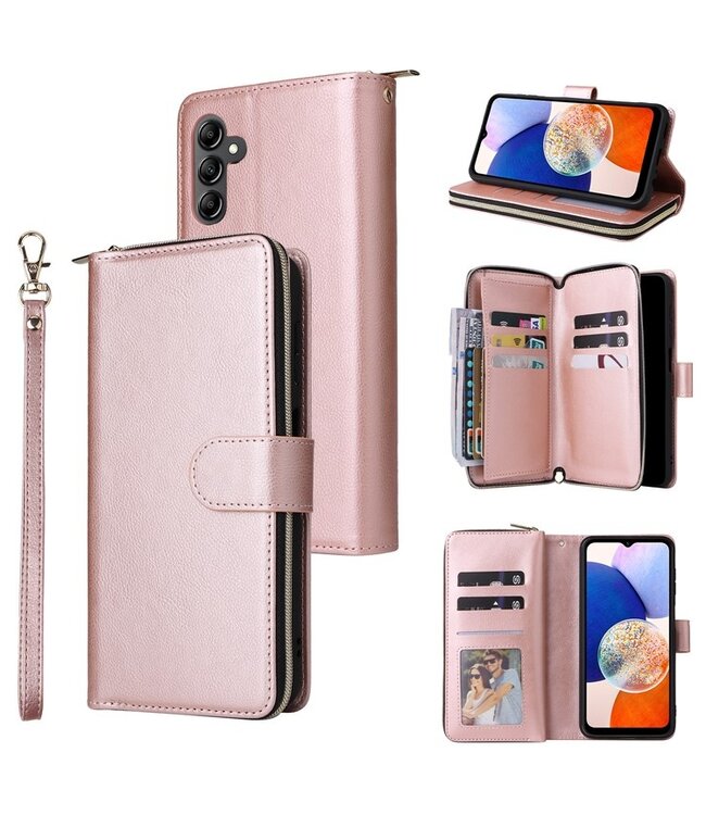 SoFetch Rozegoud Stijlvol Wallet Hoesje voor de Samsung Galaxy A15 5G