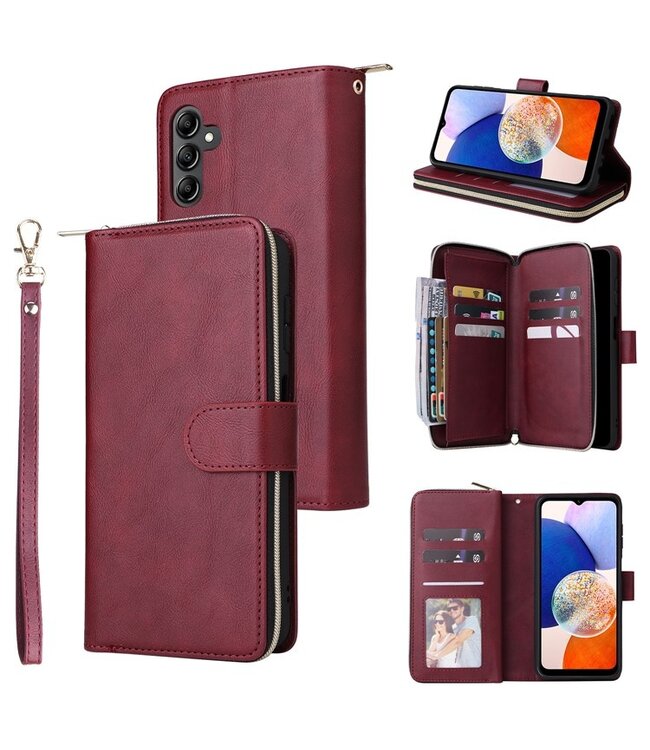 SoFetch Bordeaux Rood Stijlvol Wallet Hoesje voor de Samsung Galaxy A15 5G