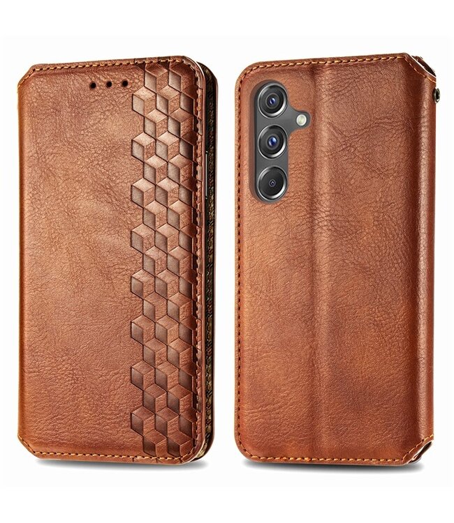 SoFetch Bruin Ruiten Bookcase Hoesje voor de Samsung Galaxy A15 5G