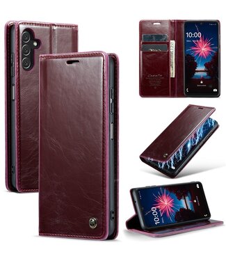 SoFetch Bordeaux Rood Glad Bookcase Hoesje Samsung Galaxy A15 5G